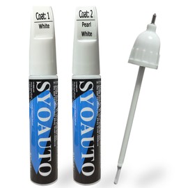 SYOAUTO Pearl White Touch Up Paint for Cars Auto Touch up Paint Scratch Repair Pen Brush and Tip 2 in 1 Pearl White