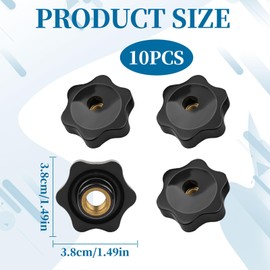 Nuqin Wing Bolts,10PCS M8 Wing Nuts Star,M8 Star Knobs Quick Release Bolts for Machinery Equipment Industrial Equipment,Female Knob Screws M8 Nuts(Black)
