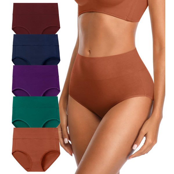 JUYINA Womens High Waisted Underwear Cotton Postpartum Tummy Control Breathable