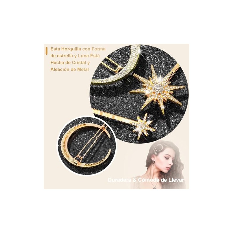 RUAKIVA 6 Pcs Clips de Pelo,Pinzas para el Pelo con