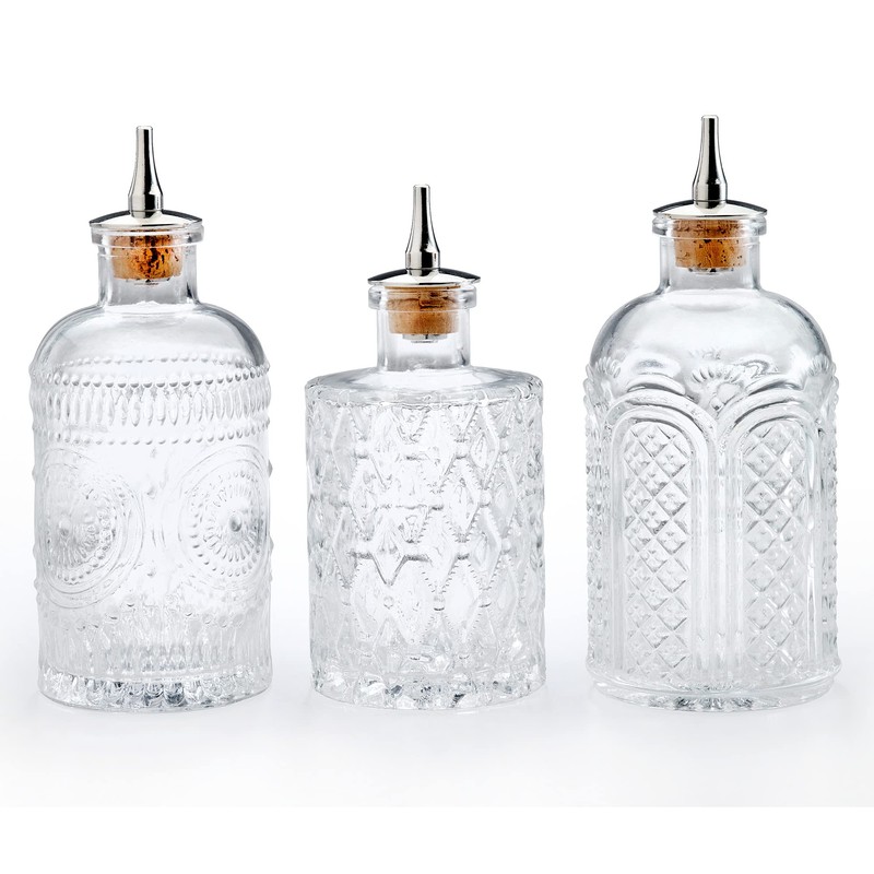 Barfly Bitters Bottle Set of 3 - M37186/M37187/M37188, Glass, 6.8