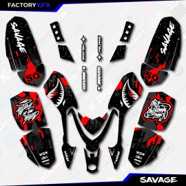 Factory EFX Inc Black Red Savage Camo Racing Graphics kit fits Polaris Outlaw 50 ATV Decal 07-14