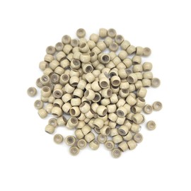 Medsuo 200pcs Silicone Lined Nano Rings Beads Links for Nano Tip Hair Extensions Nano Beads 3.0mm(OD) 1.0mm(ID) 2.0mm(L) 5 Color Optional - Blonde