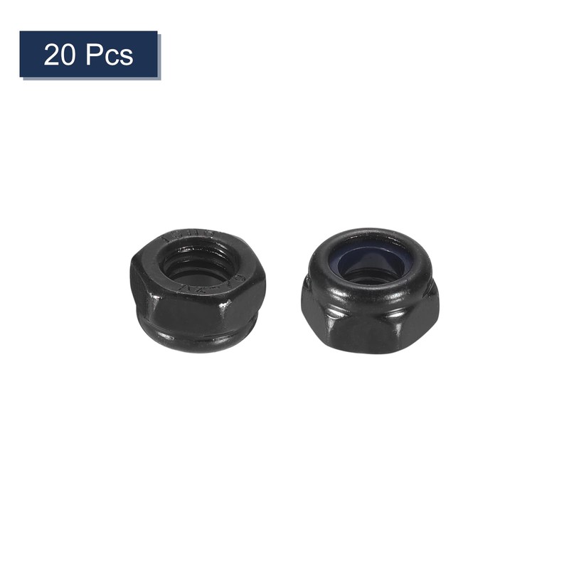 sourcing map 20Pcs M5 x 0.8 Nylon Insert Hex Lock