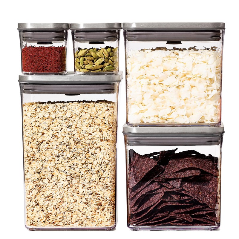 OXO Plastic Storage Container, Sealed, 0.7 gal (2.6 L), Stainless