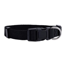 Native Pup Basic Nylon Dog Collar, Adjustable for Small, Medium, Large pet and Puppies Accessories, Cute Colors for Male, Female, boy, Girl, Puppy (Medium, Black)