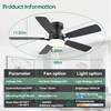 iacaf Ceiling Fans with Lights, 48 inch Flush Mount Ceiling