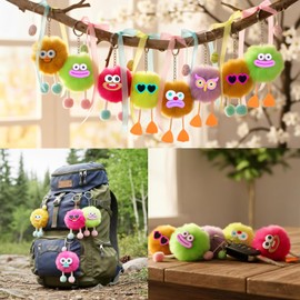 Holydeck - 24 huevos de Pascua prellenados con juguetes de peluche, llavero de decoración, juguete de peluche, ideal para niños y niñas, cesta de Pascua, regalos de fiesta, rellenos de huevos de