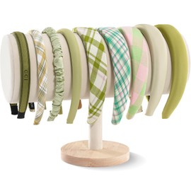 ProCase Headband Holder Organizer for Girls Women, Velvet Headband Stand for Storage Display -Beige, 1Pack