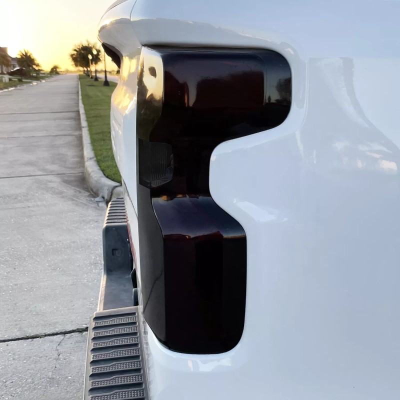 MotorSkinz FOR 19-24 Chevy Silverado Tail Light SMOKE Precut Vinyl