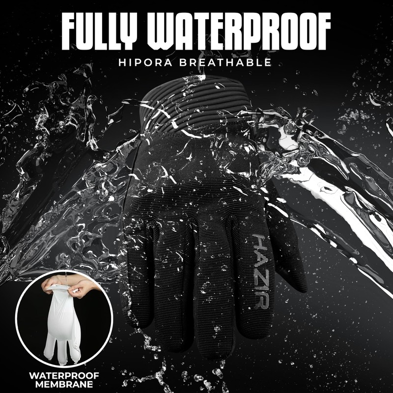 Winter Motorcycle Gloves Men Waterproof Touchscreen Windproof with Hipora Waterproof