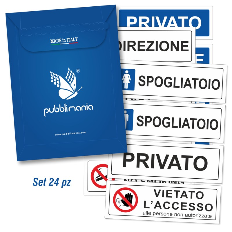 Pubblimania Set of 24 Stickers for Offices and Shops with