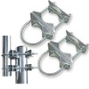 Sactulaz Double U-Bolt Clamp Bracket for Starlink Antenna Mount Pole