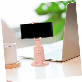 Mikinona Intelligent Gimbal Phone Stand Phone Holder Face Following Shot Stand Desktop Mount Live Multi-Functional Low Power Consumption Pink