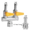 BesNPT Nickel Plated Brass 3 Way Shut Off Gas Valve
