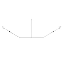 Naiture Fitting Room for Clothing Store, Changing Room Curtain Rod Used in Mall, Boutique, Corner Neo-Angle Aluminum with Ceiling Support, 36" X 26" X 36", Matte White Finish