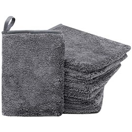 ZOLLNER24 9er Set Mikrofaser Waschlappen 16x21 cm, anthrazit
