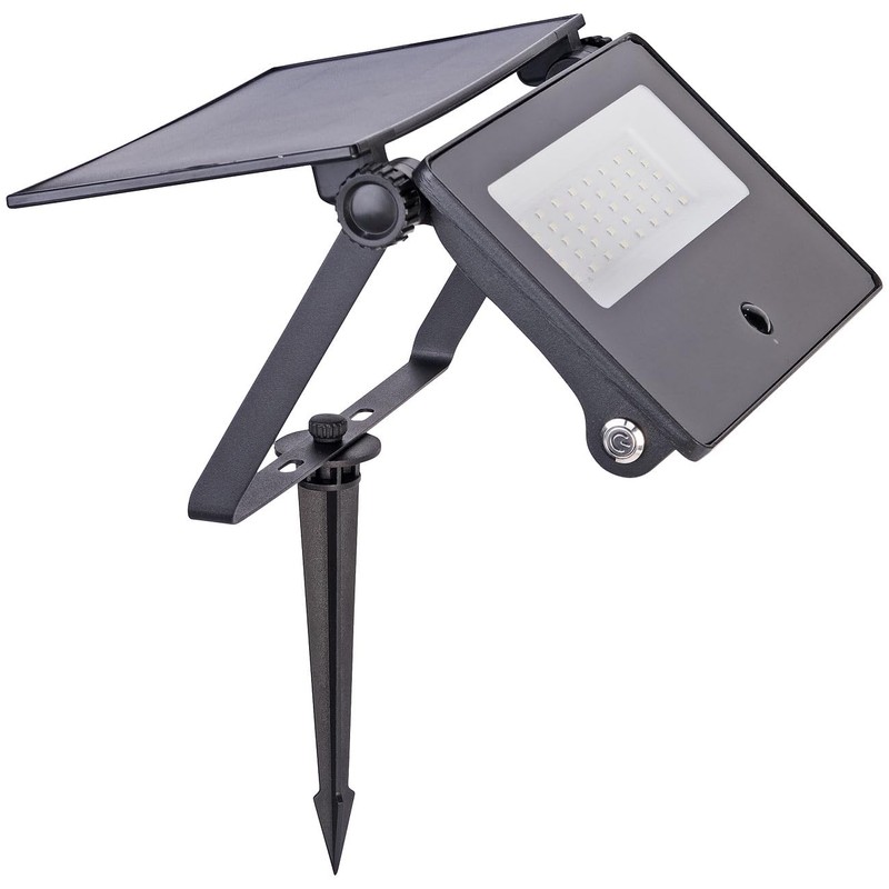 Luminea LED Außenleuchten Solar: 2er-Set Solar-LED-Gartenstrahler, PIR-Sensor, 1.300 lm, 2x