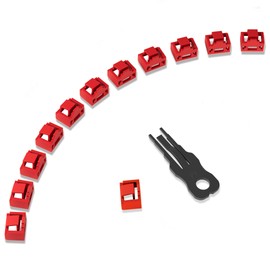 NataLink 12 Pcs RJ45 Port Lock with 1 Key, Locking RJ45 Port/Dust Blocker, RJ45 Dust Cover Cap Female Port Plugs Protector, Compatible RJ45 Port Devices, Red