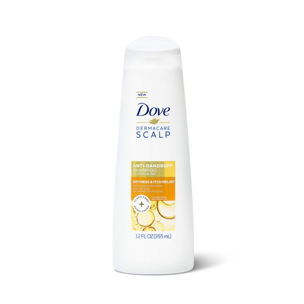 Dove DermaCare Scalp Anti Dandruff Shampoo for Dry and Itchy Scalp Dryness and Itch Relief Dry Scalp Treatment with Pyrithione Zinc 12 oz