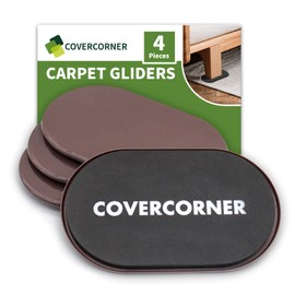 COVERCORNER Furniture Sliders for Carpet 4 PCS - 9 1/2 inch Furniture Moving Slider Chair Legs Floors Protectors– Move Your Furniture Easy & Safely (for Carpet) Brown
