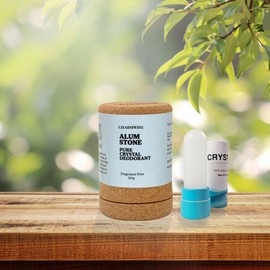 Charmwise Alum Stone Alum Block Natural Deodorant 120grams/20grams Biodegradable Plant Based Packaging Zero Waste