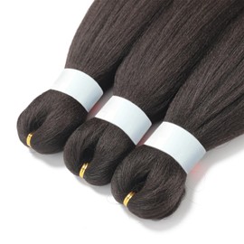 4# Pre stretched Braiding Hair, 26 Inches Kanekalon Box Braids Hair Extensions, 3 Packs Yaki Texture Braiding Hair Pre stretched