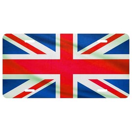 owndis British Flag, Great Britan Decorative Car Front Sublimated Decorative Plate, 0.032 inch(0.81mm) Thickness 6"x12" inch-Dirty Look-1056