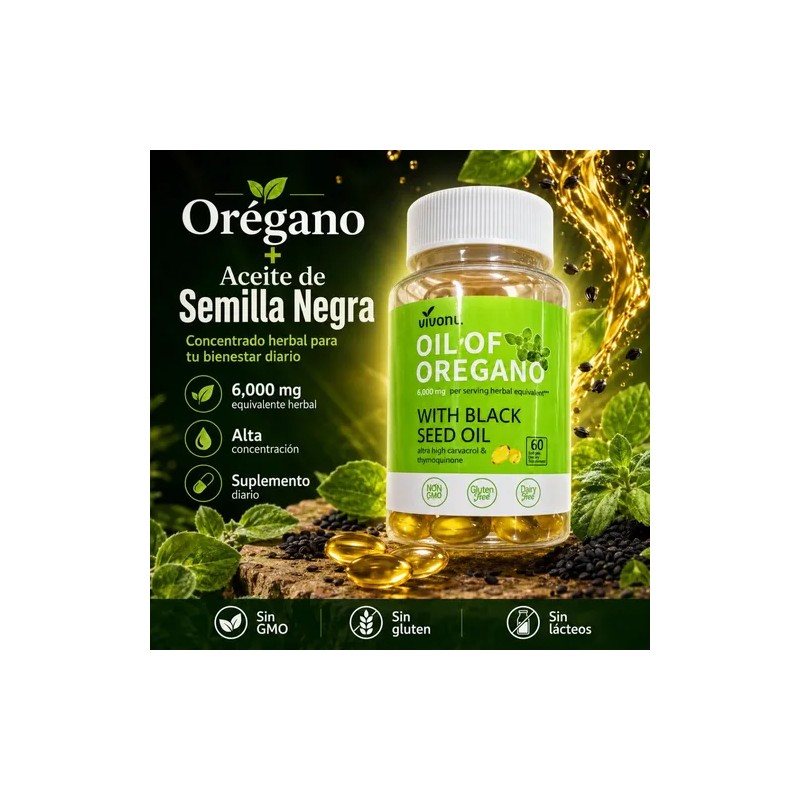 Aceite De Orégano Herbal En Cápsulas Blandas