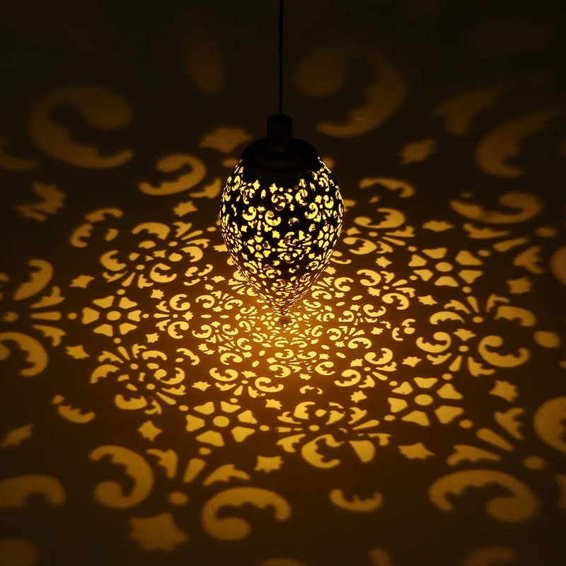 (2 Pack) Hanging Solar Lights, Tomshine Solar Lantern LED Moroccan