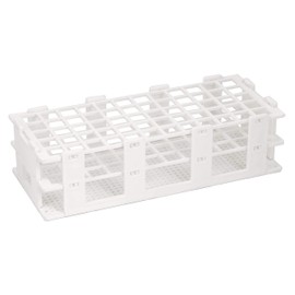EISCO Test Tube Rack, 9.75 Inch - 60 Tube Capacity - Fits 16mm Test Tubes - Polypropylene