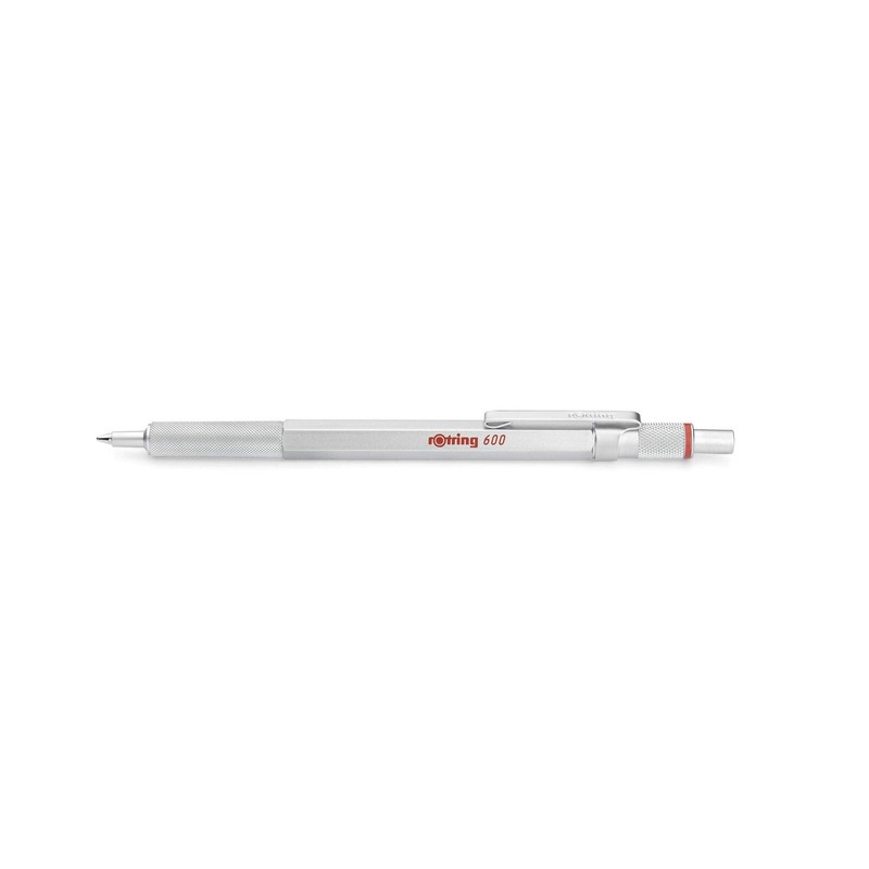 rOtring 600 Mechanical Pencil Silver Ergonomic Hexagonal Metal Body