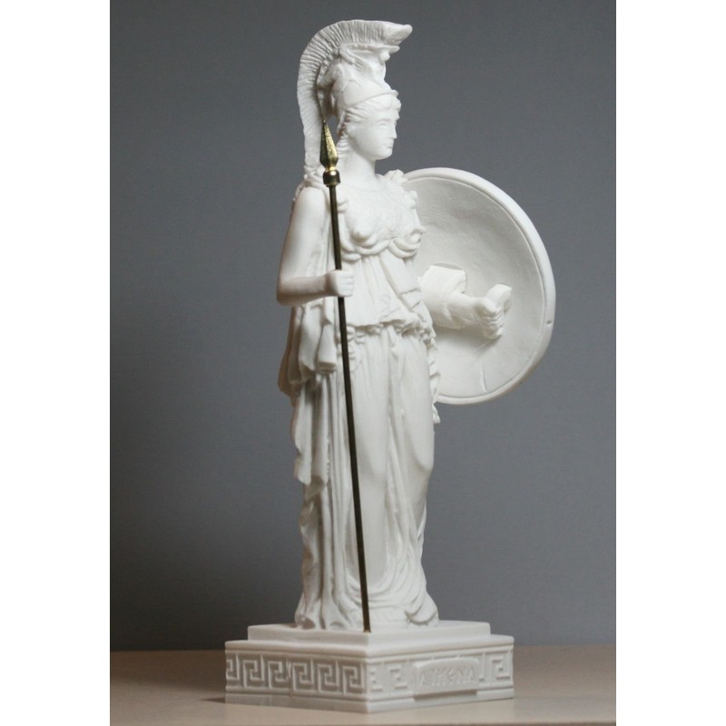 Greek Roman Goddess Athena Minerva Alabaster Statue Figure Sculpture 24.5cm