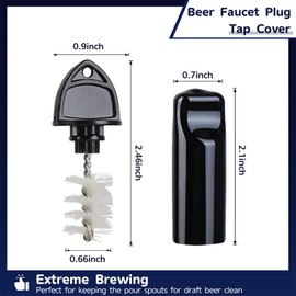 Cirwurie Beer Faucet Cap & Plug Covers 12 Pack Beer Tap Plug Cap Brushes & Rubber Draft Faucet Soother Sanitary Covers Spout Plug Cleaning Tap Kit for Kegerator