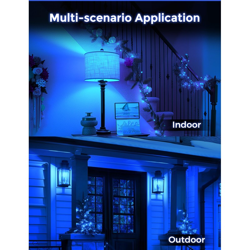 DORESshop Blue Light Bulbs, 9W (60 Watt Equivalent) - E26