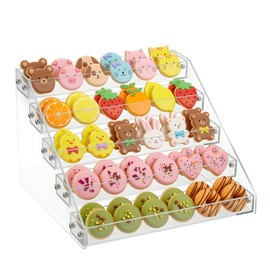 Dorblely 5 Tier Cookie Display Stand - Acrylic Cookie Holder for Cupcakes Baked Goods Display, Tiered Dessert Display Stands for Bakers, Market Booths, Parties and Craft Fairs