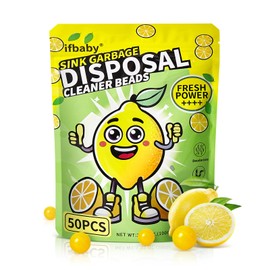 ifbaby 50 Count Garbage Disposal Cleaner and Deodorizer – Sink Odor Eliminator, New Powerful XL Sink Drain Freshener Pods | Dissolves Grease, Eliminates Odors, Lemon Zest Scent