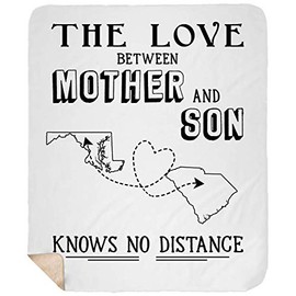 Gifts from Son to Mom - The Love Between Mother & Son Know No Distance Maryland State, South Carolina State - Soft Fleece Blanket 50"x60"