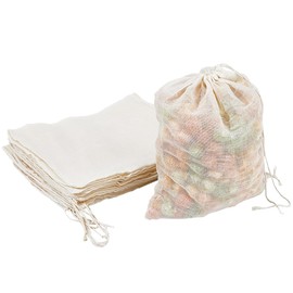 Beebeecraft 20Pcs Cotton Bags 7.7x 9.3 inch Cloth Filter Bags with Reusable for Shopping & Storage