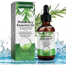 LONEOURS Rosemary Essential Oil Aceite Esencial De Romero, Aceite De Romero Para El Crecimiento Del Cabello De Cejas Y PestañAs, Aceite De Romero OrgáNico Puro Para Cabello Seco DañAdo, Aceite De Cuero Cabelludo Para El Crecimiento Del Cabello, Tratamien