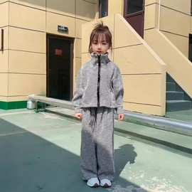 Girls' 2025 New Spring/Autumn Casual 2-Piece Set - Sports & Leisure Style Set/140 Recommended Height 1.25-1.35m 2ea