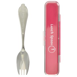 Takakuwa Metal Lunch Spoon with Case, Leaf Pink, Set of 2