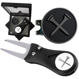 Adhere Golf ball Markers Soft Enamel golf ball markers with strong Magnetic Hat Clip, A Premium Golf Gifts for Golfer (Golf tee Ball Markers & Divot Tool Gift Set)