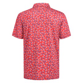 Golf Shirts for Men Dry Fit Moisture Wicking Casual Hawaiian Holiday Fireworks Patriotic USA Flag Print Collared Mens Golf Polo Shirts for Men Short Sleeve Golf Polos for Men, X-Large