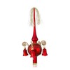 Lauschaer Glas Christmas Tree Topper with Bells Matte Red Wound