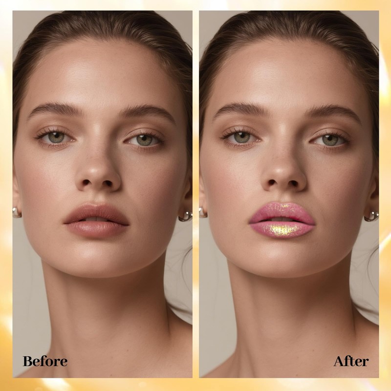 HOSAILY Glitter Lipstick for Women, High Shine Diamond Creamy Nude