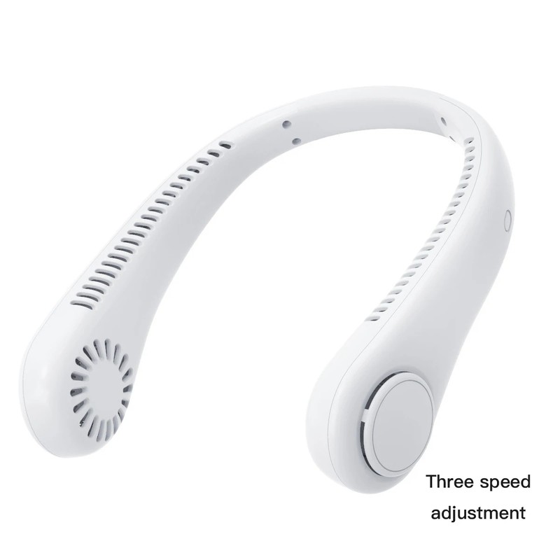 Portable Bladeless Neck Fan for Hands-Free Cooling – 5-Speed USB