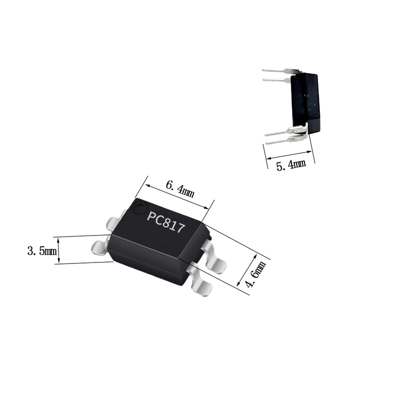 80pcs Optocoupler PC817, 2.54mm Spacing 4 Pins for DIY DIP-4,