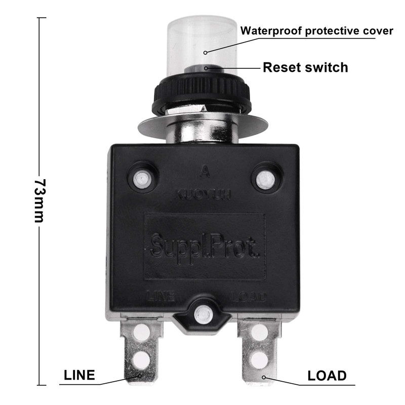 RKURCK 30 Amps Thermal Circuit Breaker, Thermal Overload Protector Push