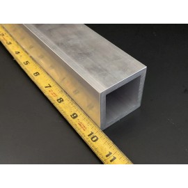 Holen Aluminum 2" X 2" X 1/4" Wall X 10" Long Square Aluminum Tubing 1.5 ID Tube